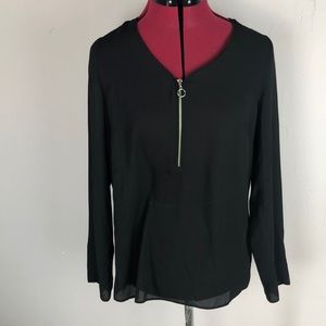 NWT Lipsey London black quarter zip shirt 8